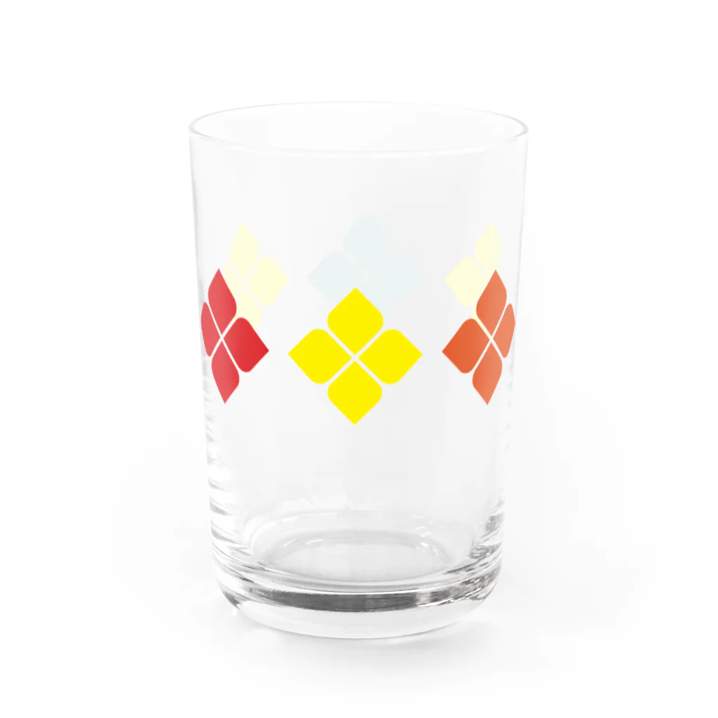あずきいろのお花のグラス レトロポップ Water Glass :left