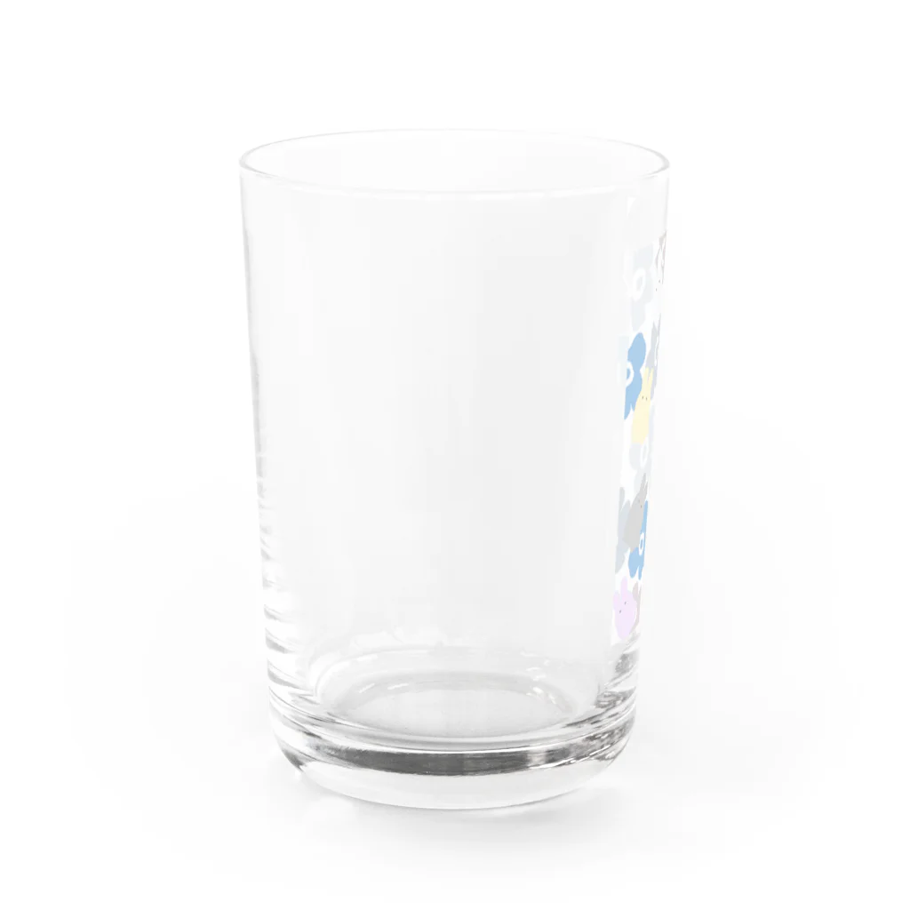 なでしこ@デザインの花柄×ウサギ Water Glass :left
