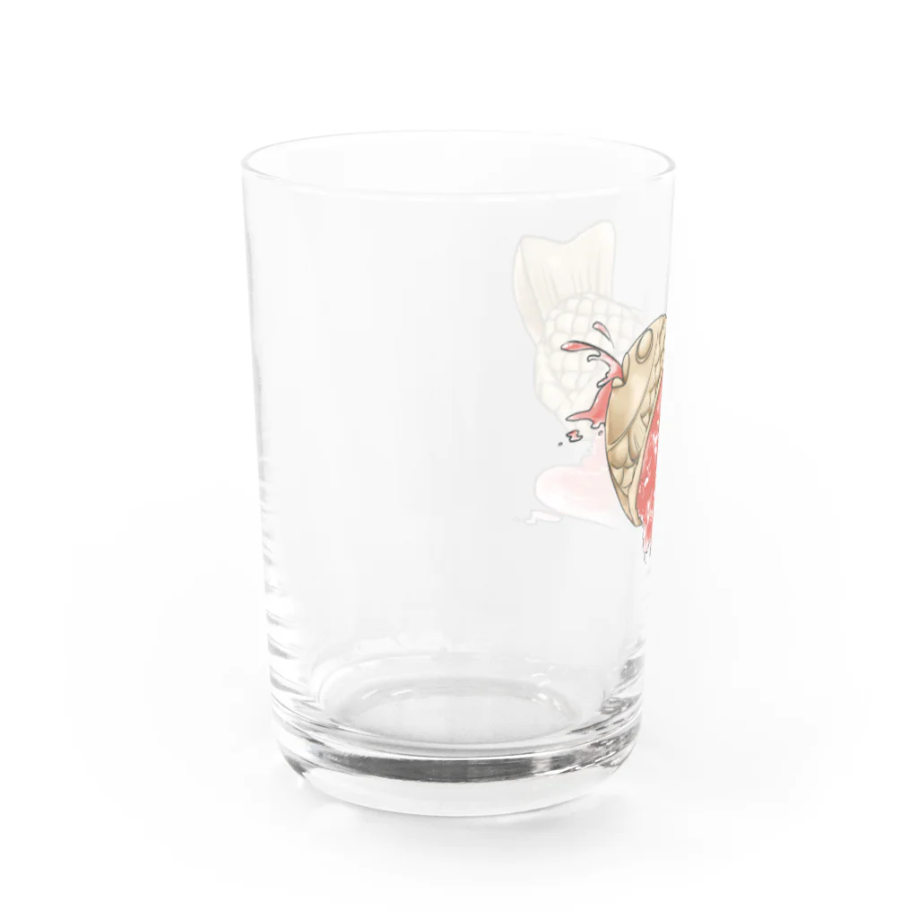 ちゃたろうのお店。のかき氷たいやきくん（苺） Water Glass :left