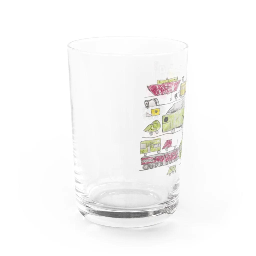 wMoonのはたらくのりもの Water Glass :left