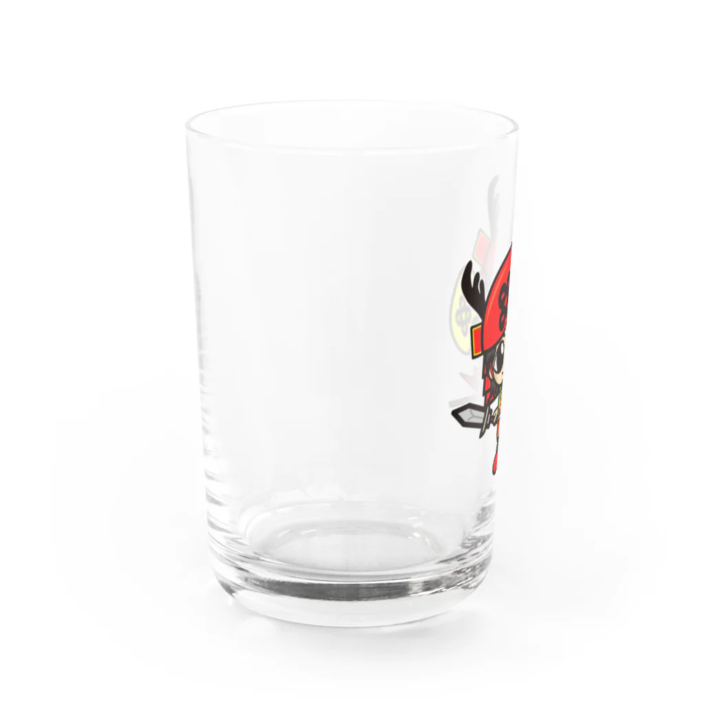 真田幸丸屋  SUZURI支店の真田幸丸（ワンカップver.) Water Glass :left