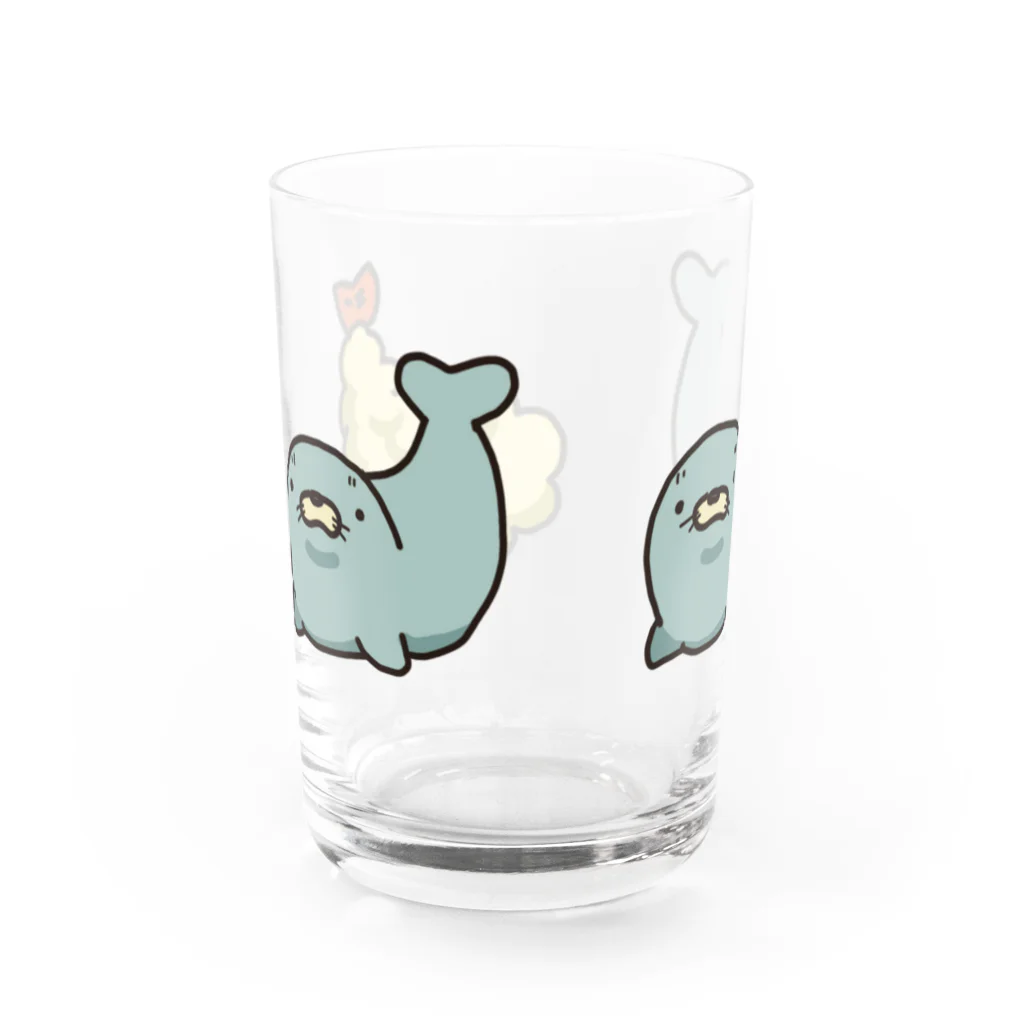 まろぽけっとのあざらしえびふらい Water Glass :left