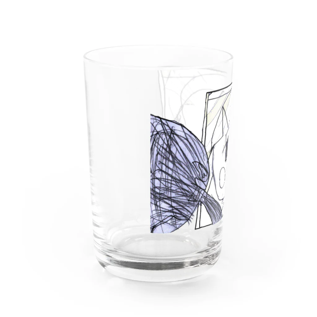 chiyonohanaのかがみよかがみ（黒線） Water Glass :left