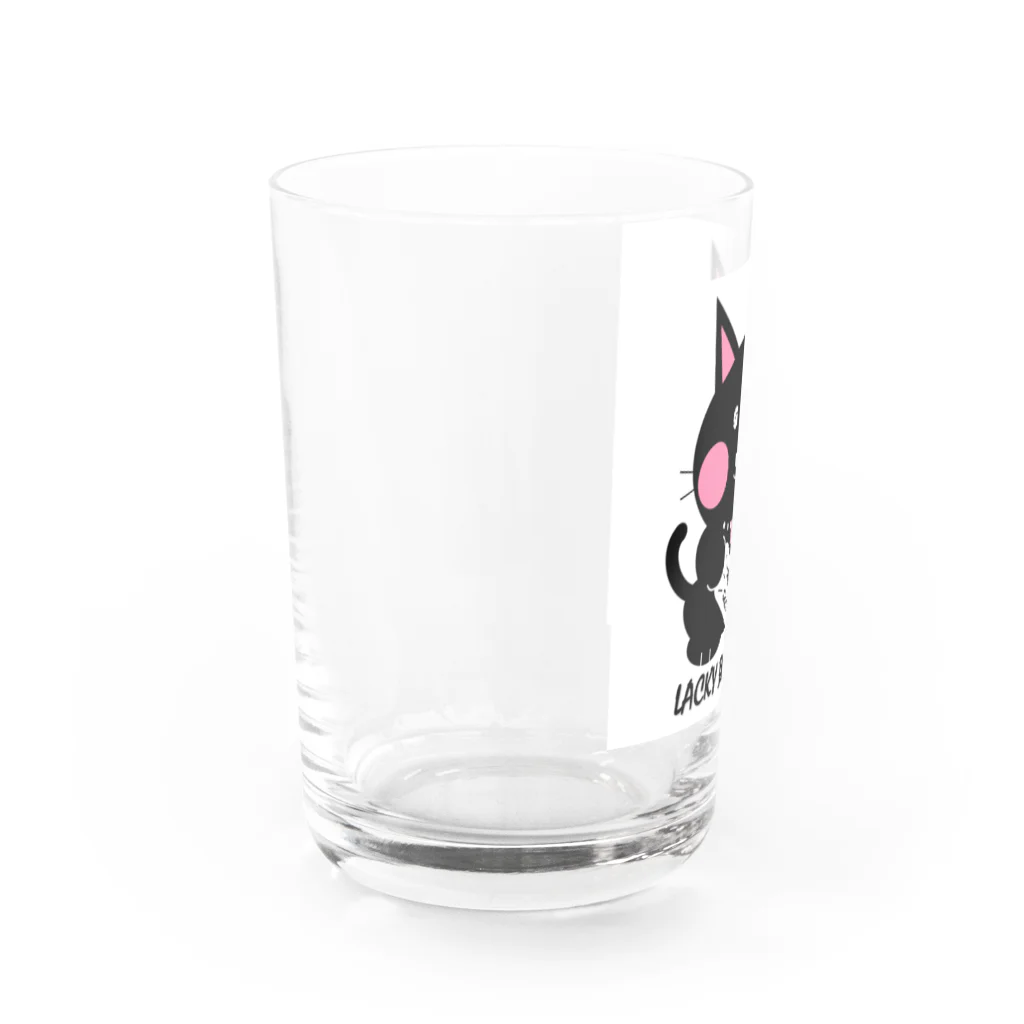 MOTCOM Winkel+の幸運の黒猫｜GOODLUCKcat Water Glass :left