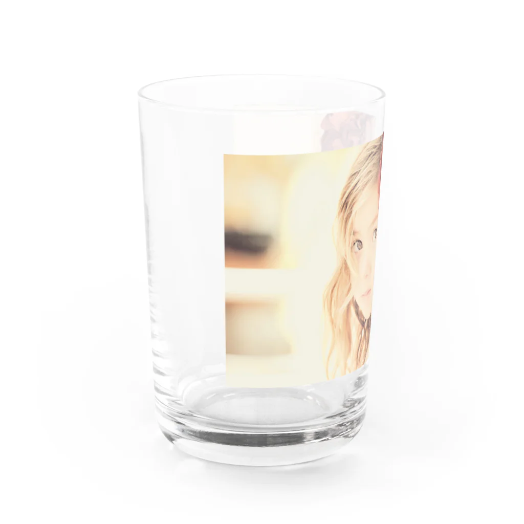 poppy22のセピアなフラワーガール Water Glass :left