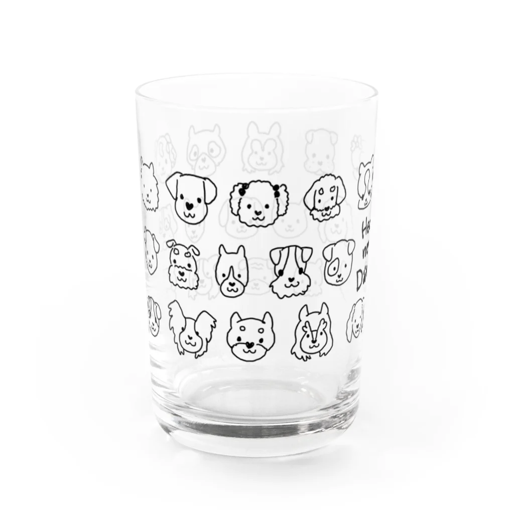 Heart nose DOGSのHeart nose DOGS（横長） Water Glass :left