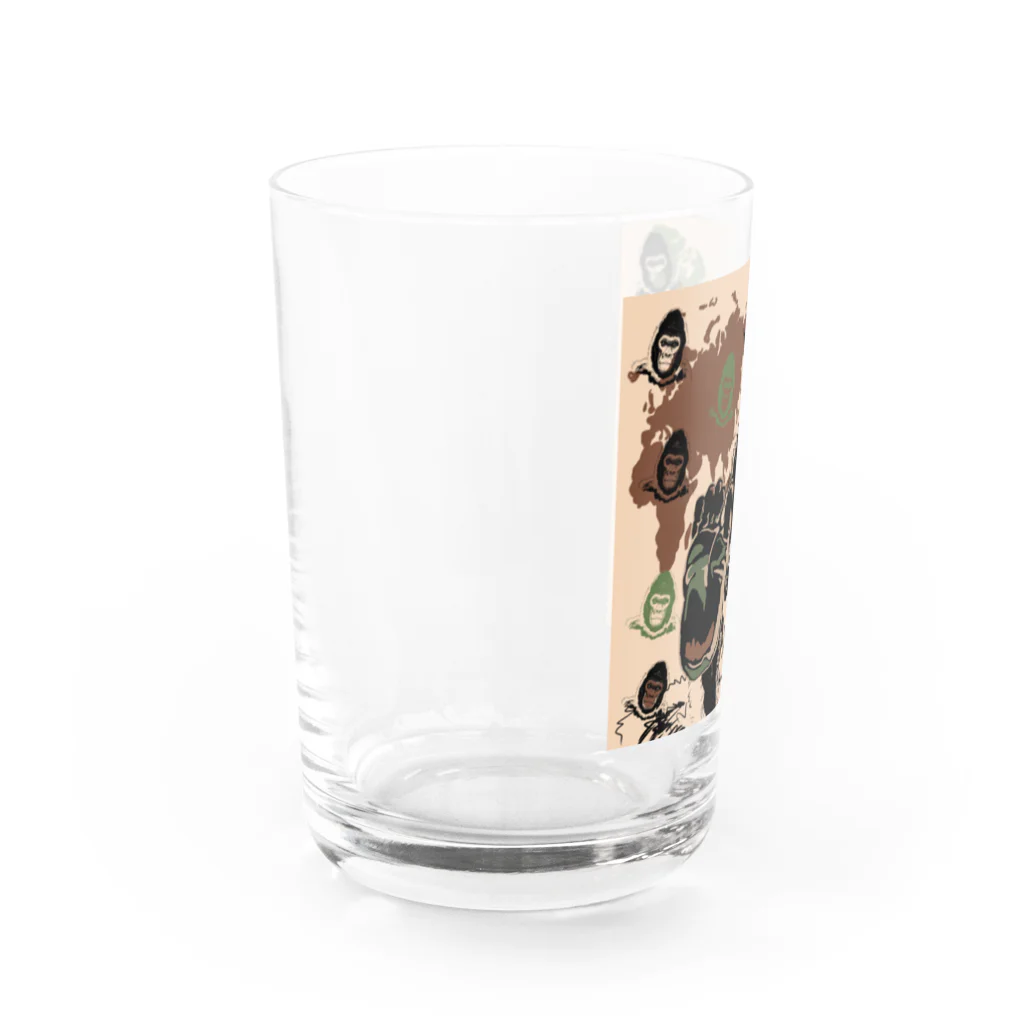 油絵描きの小物売り場のゴリゴリの迷彩柄 Water Glass :left