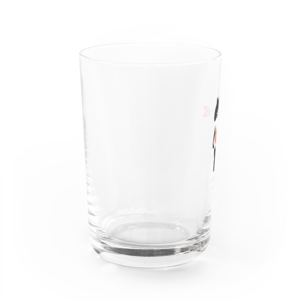 SUIMINグッズのお店の海老の握り寿司を機嫌よく運ぶねこ Water Glass :left
