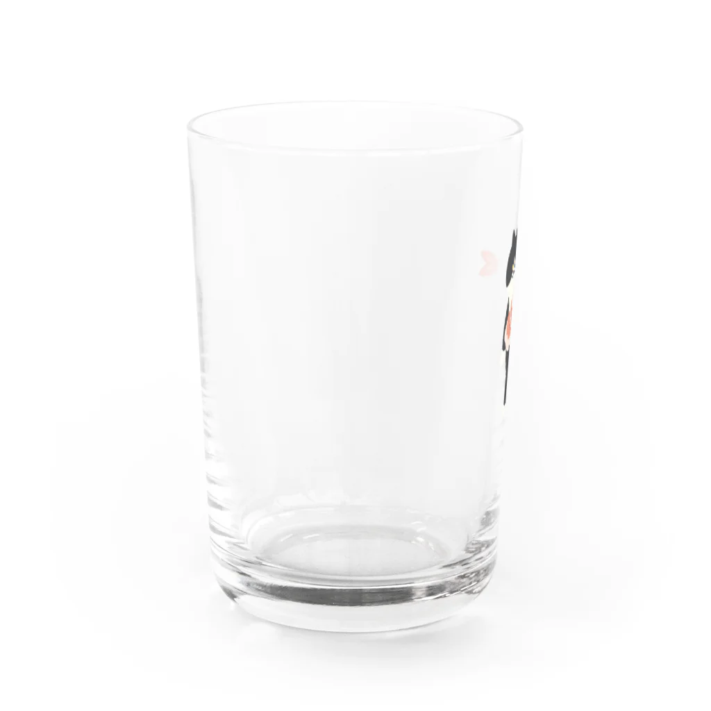 SUIMINグッズのお店の海老の握り寿司を機嫌よく運ぶねこ Water Glass :left