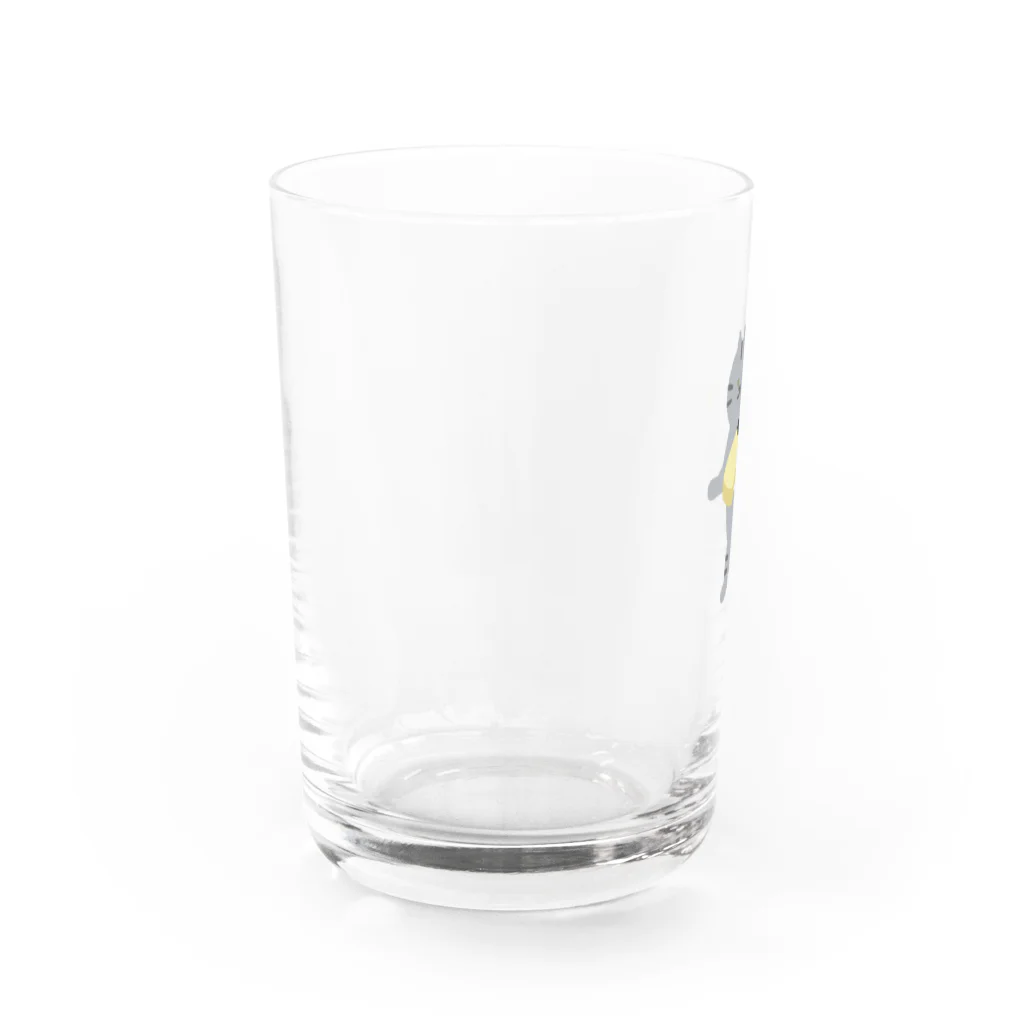 SUIMINグッズのお店の玉子の握り寿司をのんびり運ぶねこ Water Glass :left