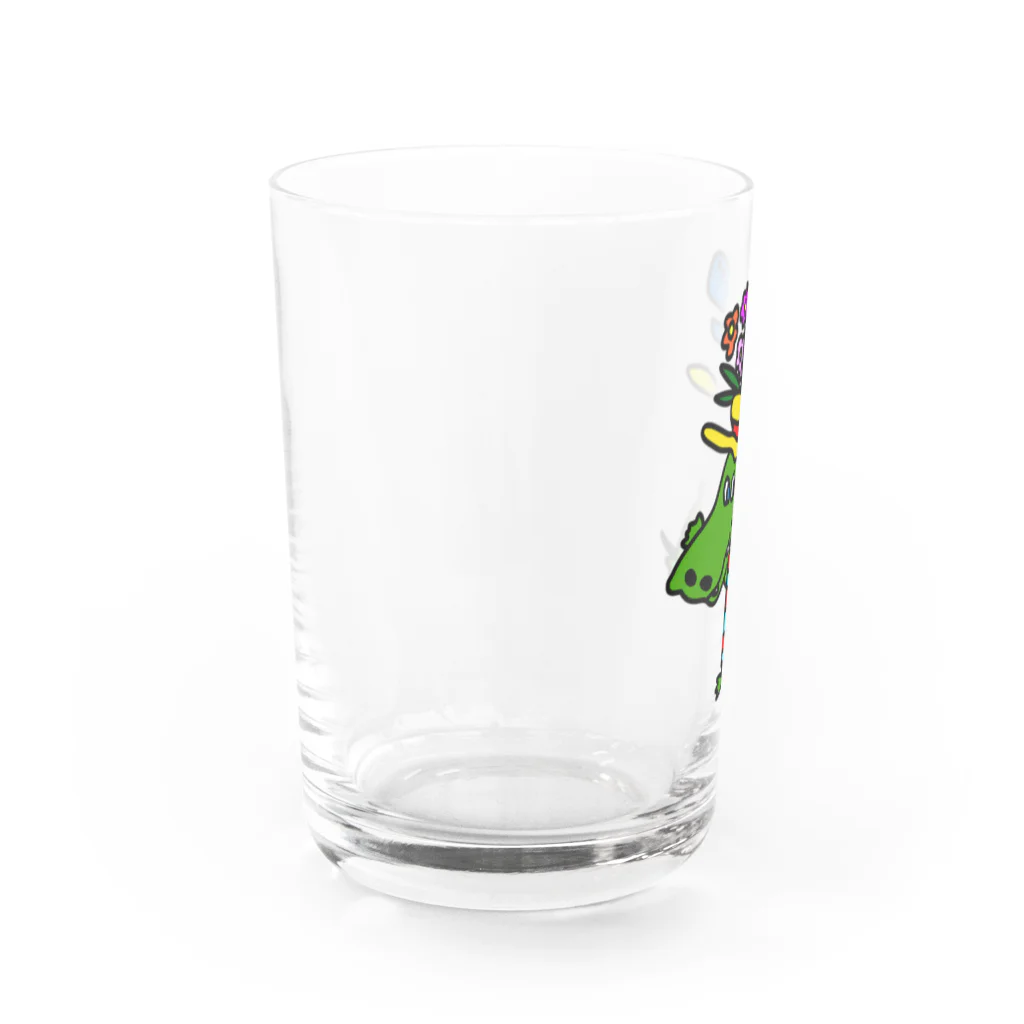 onigirisuit のド派手帽子のワニくん Water Glass :left