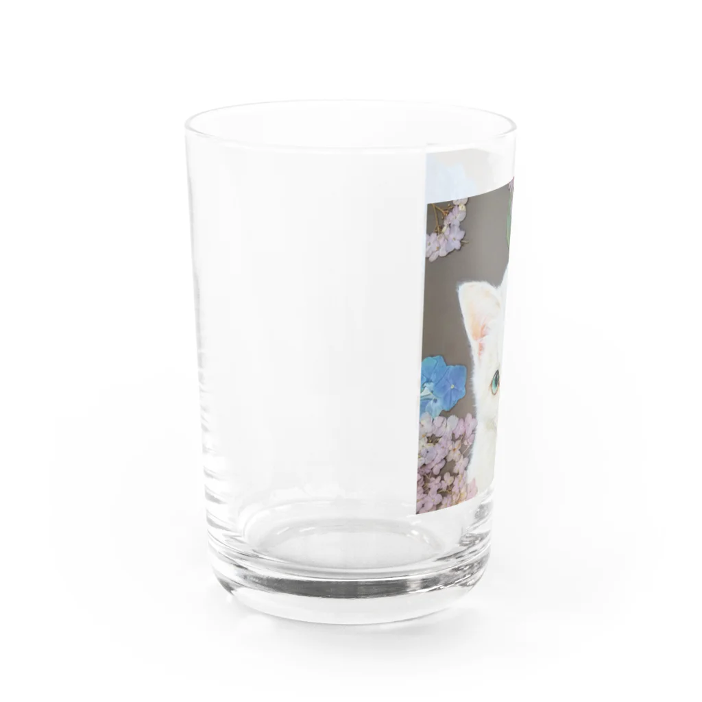 おちょぴの紫陽花としろねこ Water Glass :left