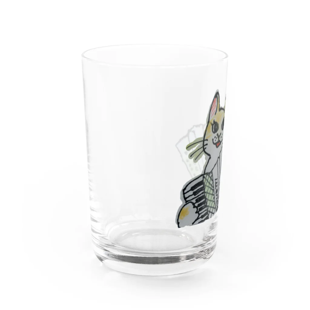 tamakoのtamakoアコーディオンねこ Water Glass :left