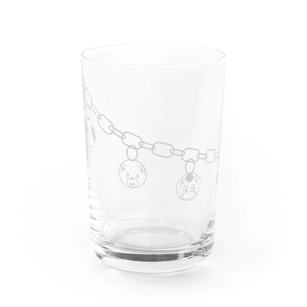 ヤシログラムショップのチームこらいふ・チェーンフェイス柄 Water Glass :left