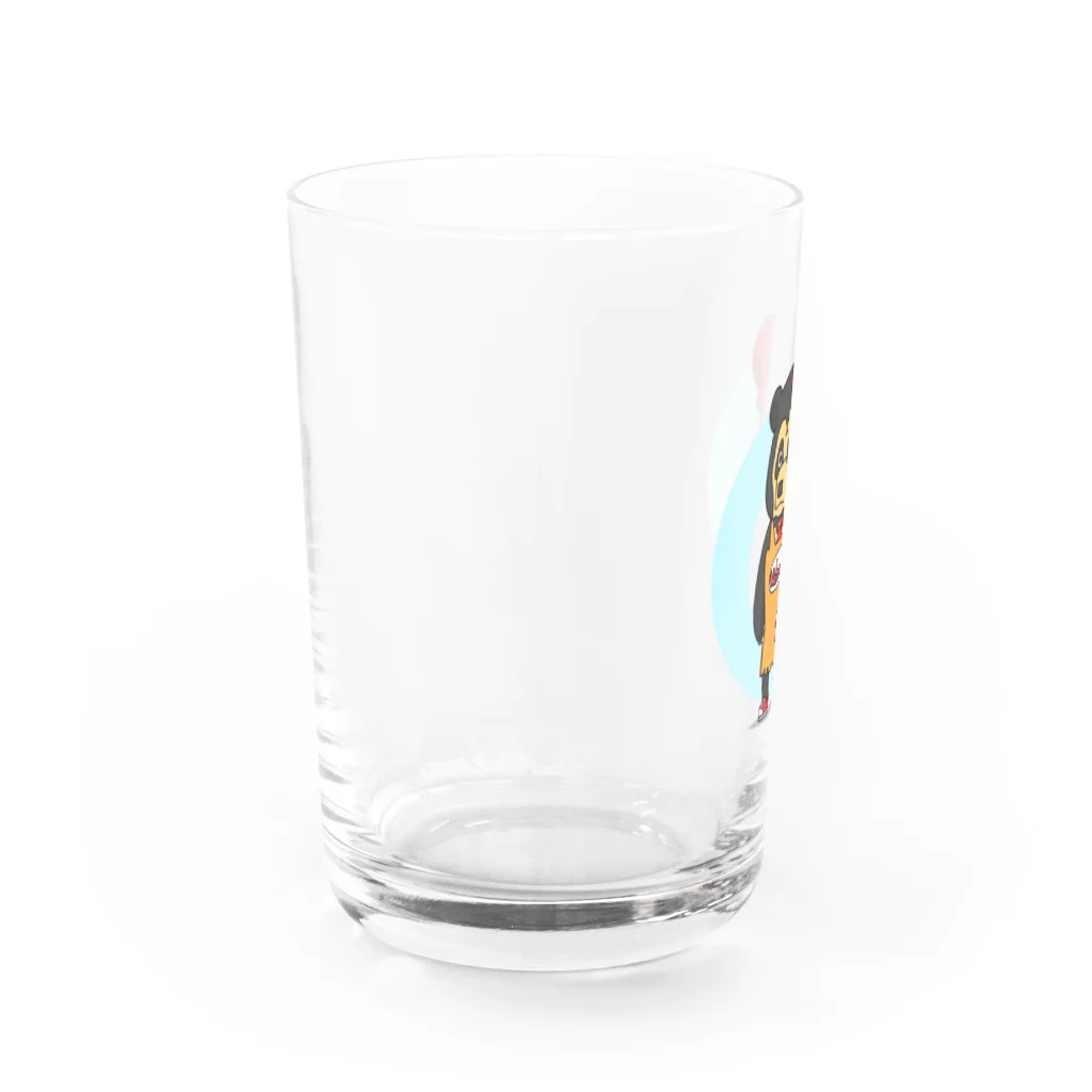 みはえる•りっちゃん@マレーグマのでふぉるめのみはえる(青マル) Water Glass :left