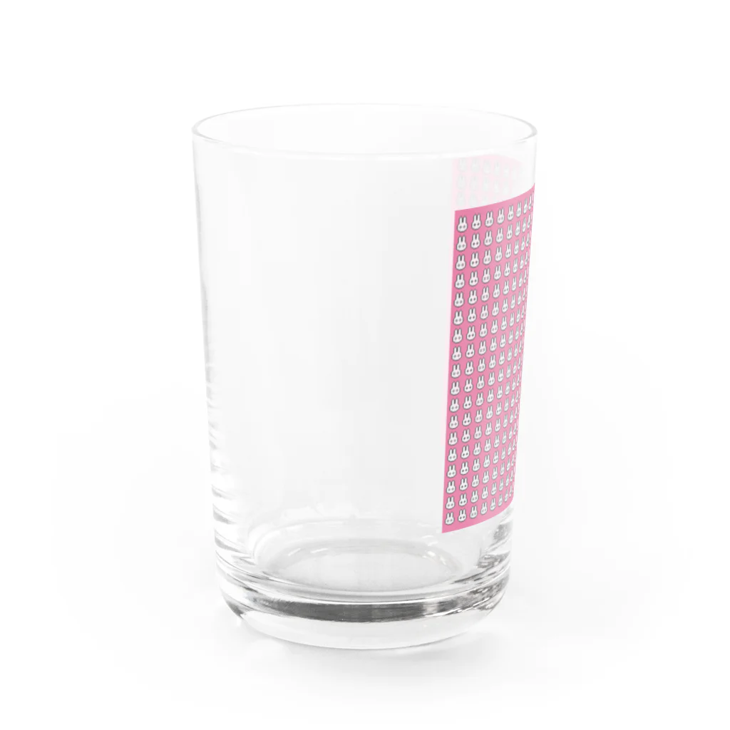 地軸回転機構のおみせ　し゛は゜んく゛店のうさぎがぎっしり Water Glass :left