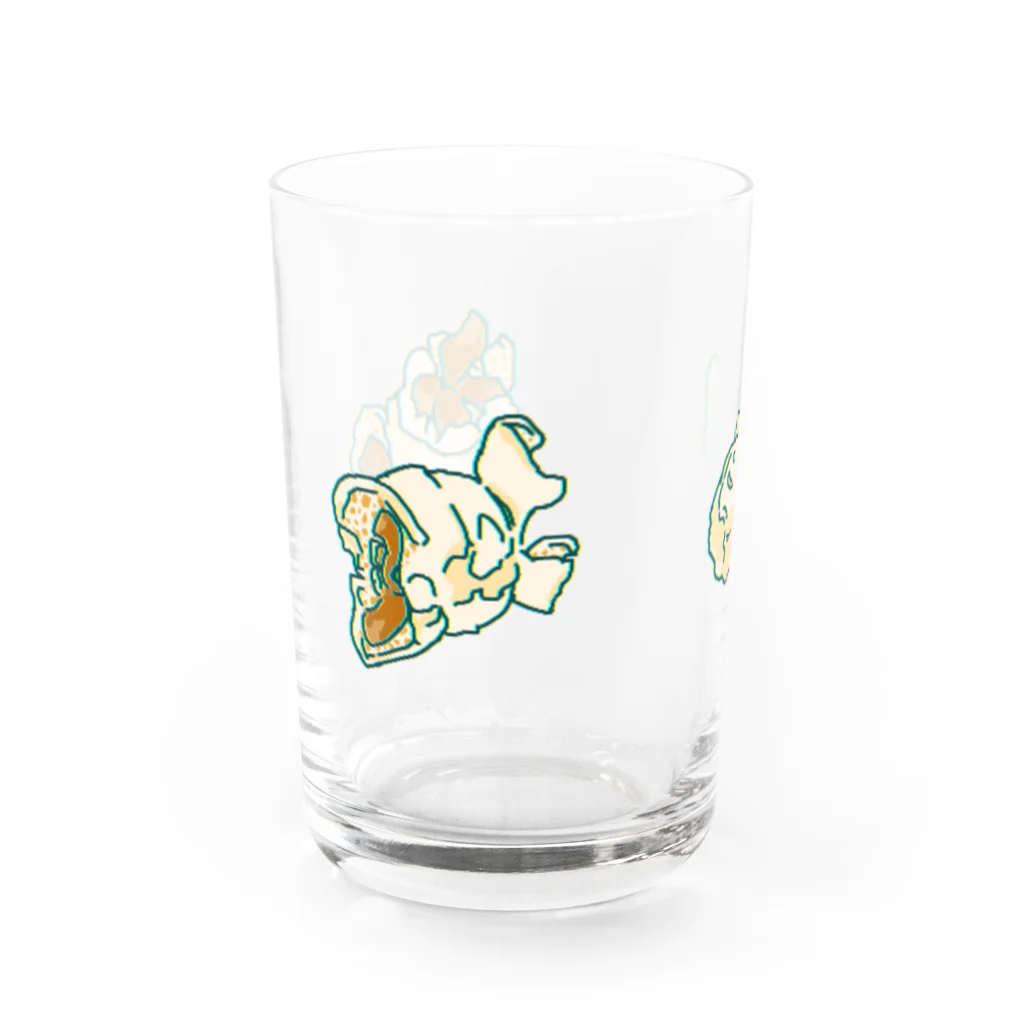 ちぐはぐ屋さんのポップコーン３つ Water Glass :left