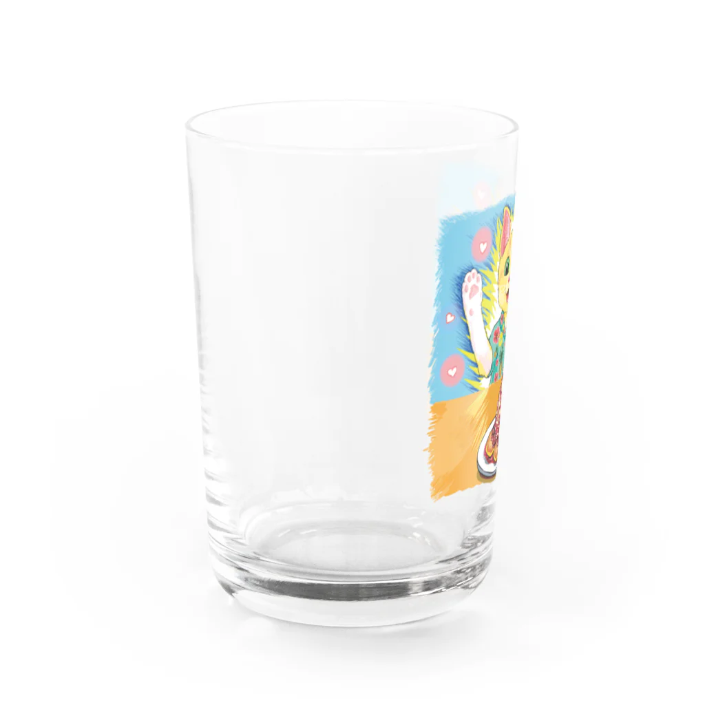 油絵描きの小物売り場のハワイアンパンケーキ（旅行エンジョイ） Water Glass :left