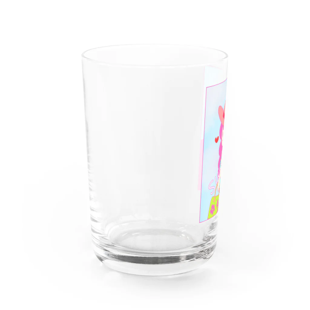 ヒロミンゴフラミンゴの夏の女の子 Water Glass :left
