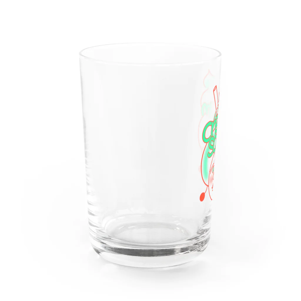 ウィンナー天国のクリームソーダ姉さん Water Glass :left