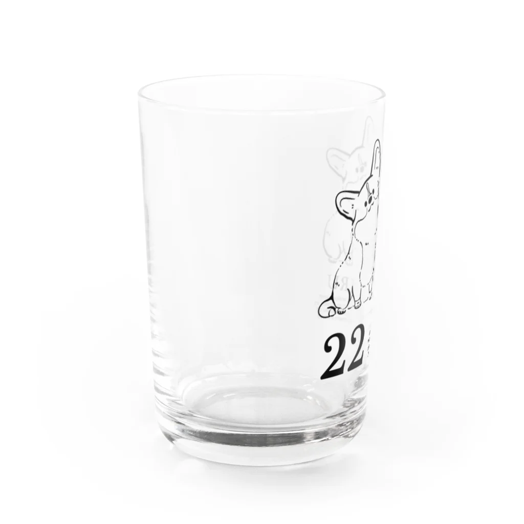 サカモトリエ/イラストレーターの１色コーギーたち Water Glass :left