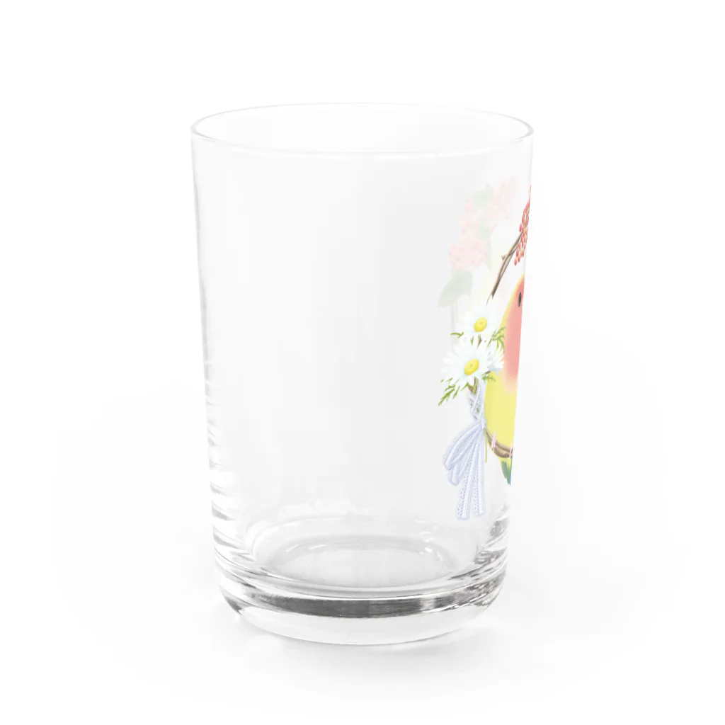 楓工房 ＊suzuri店＊のコザクラ森の結婚式 Water Glass :left