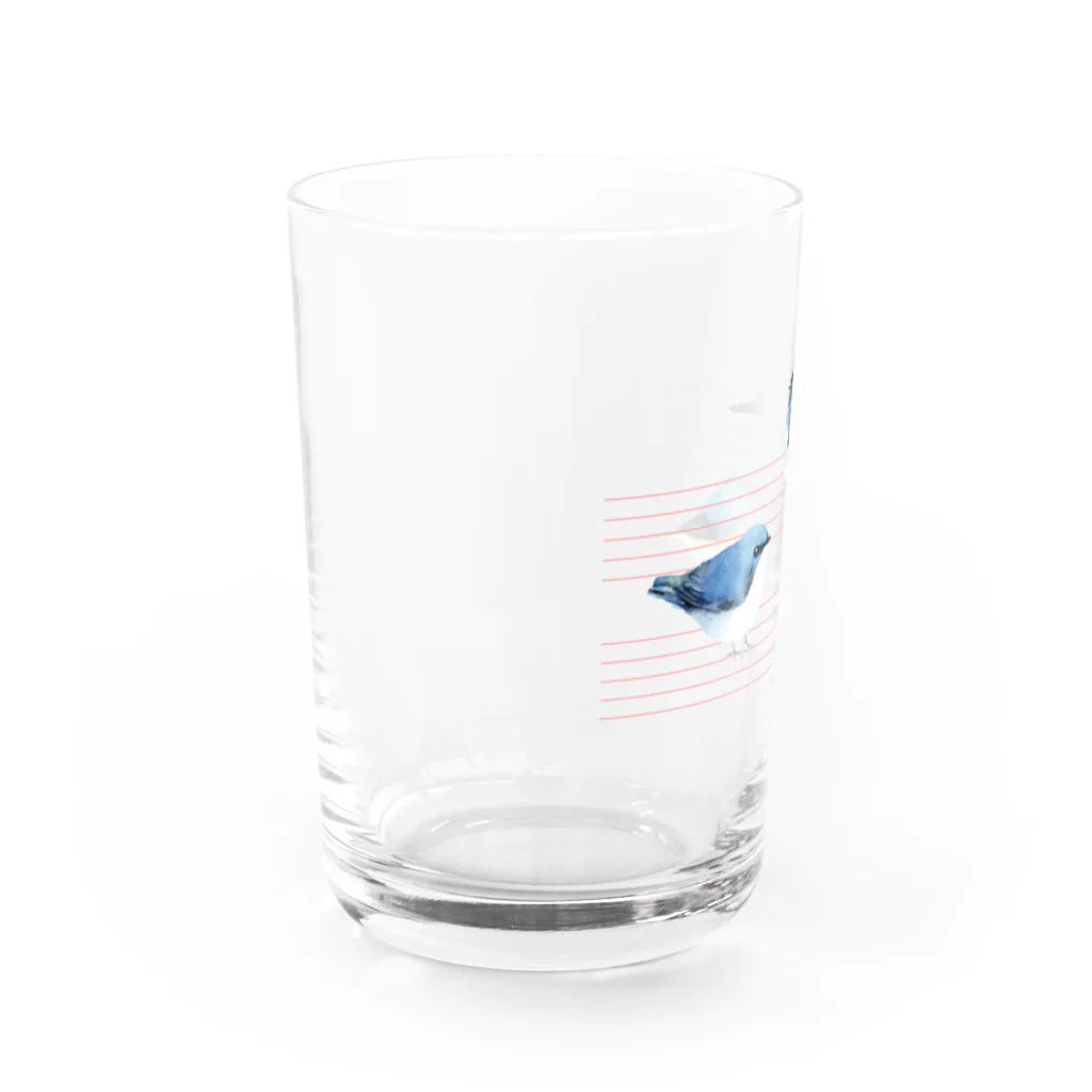 しらさぎしゅうの瑠璃三鳥 Water Glass :left