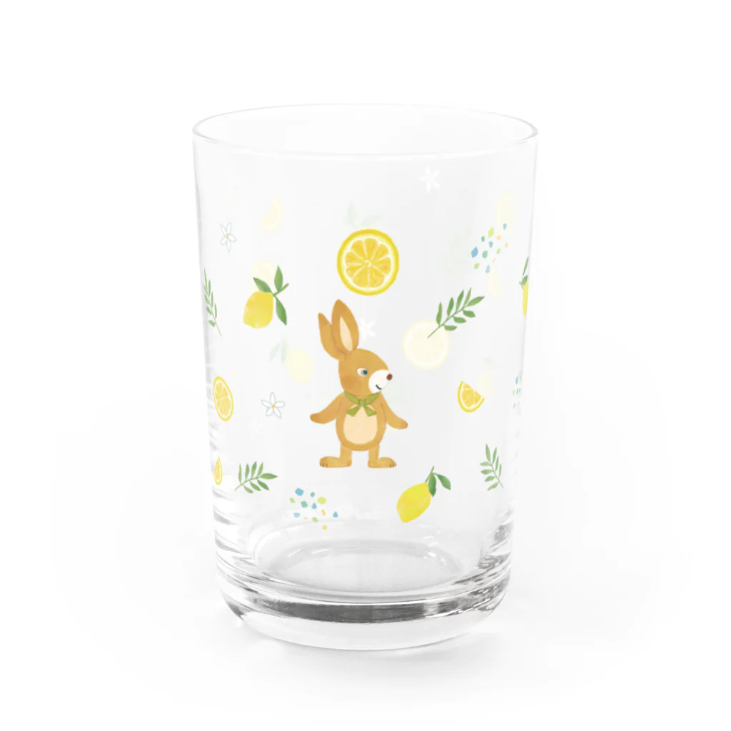 瀬戸めぐみ｜イラストレーター　   のうさぎとレモン　グラス Water Glass :left