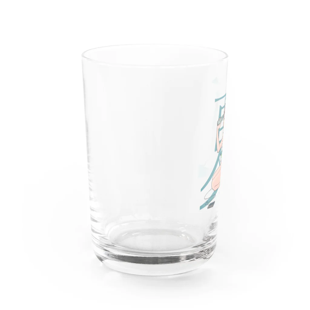 青い甘夏店の青い夏 Water Glass :left