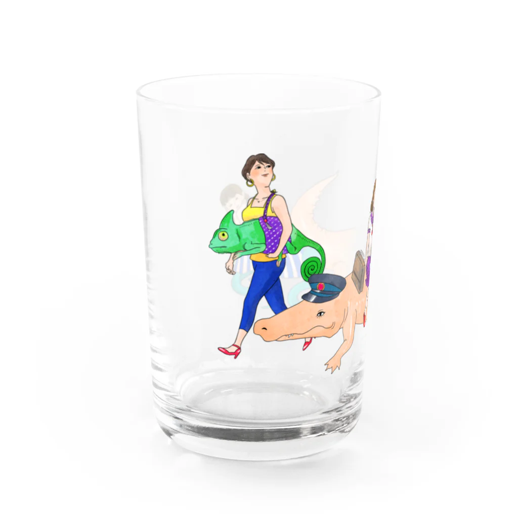 中島悠里 (yuri nakajima)のワニ・コブラ・カメレオン（グラス） Water Glass :left