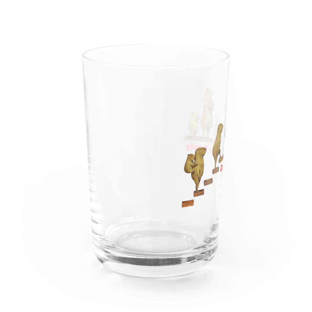 ウエダマサノブ＠アトリエ縄文じいさんのカピバラファミリー  Water Glass :left