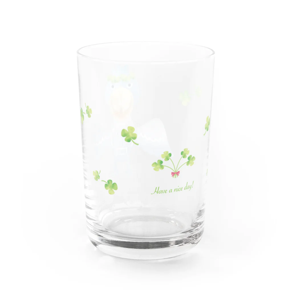 ハシビロ☆SHOPのクローバー☆ハシビロコウ Water Glass :left