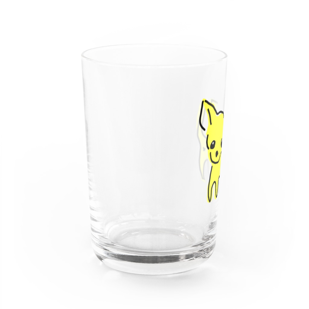 akane_art（茜音工房）のゆるチワワ（イエロー） Water Glass :left