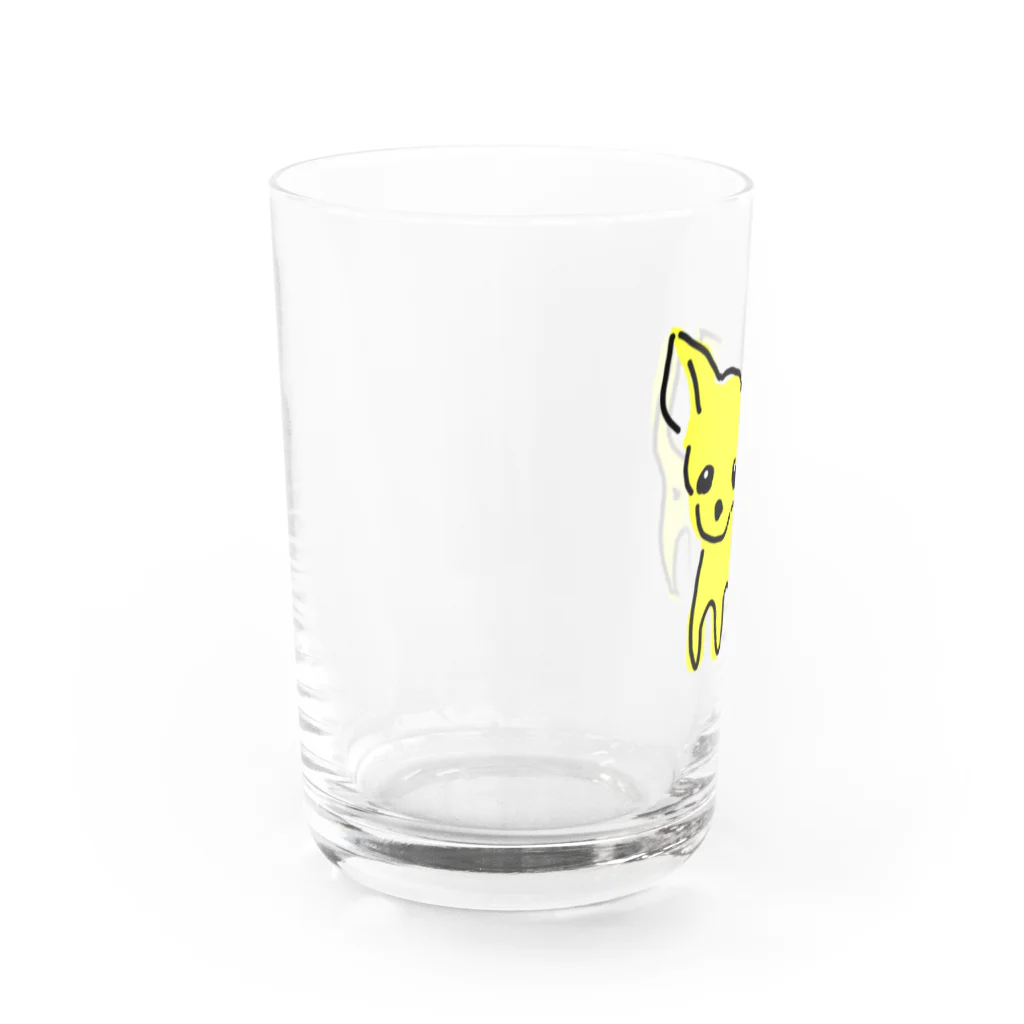 akane_art（茜音工房）のゆるチワワ（イエロー） Water Glass :left