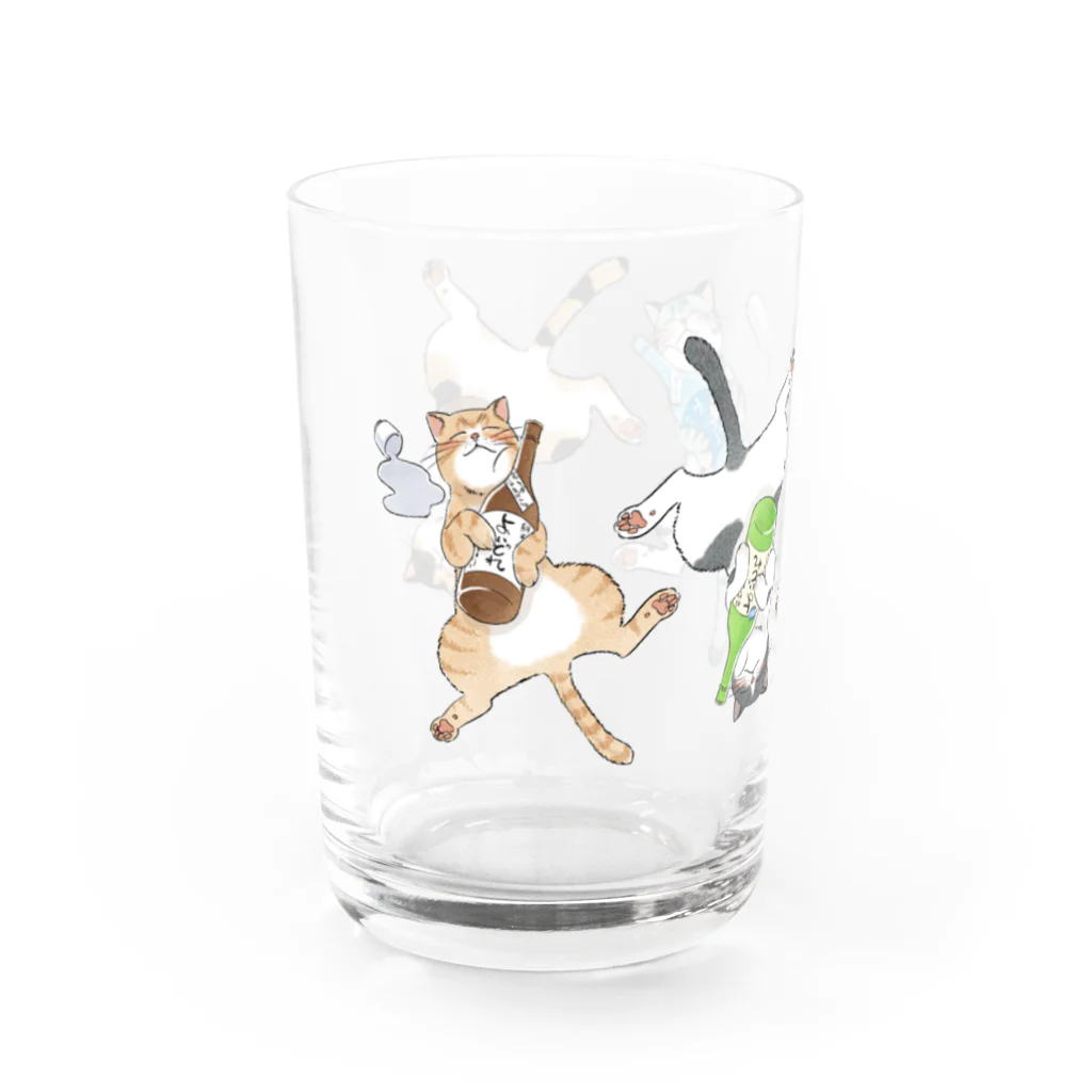 フジワラヨシトのよいどれ猫 Water Glass :left