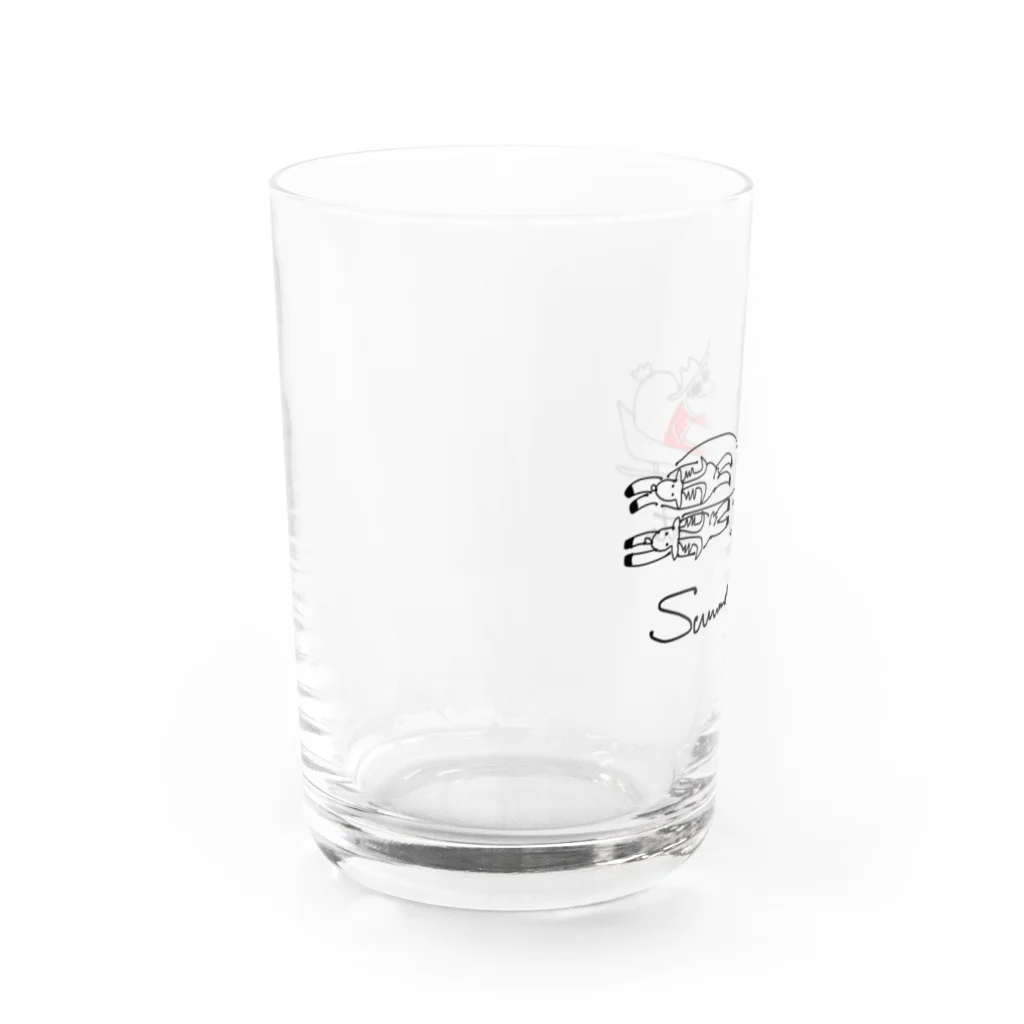 のぐちさきのSUMMERサンタ(色つき) Water Glass :left