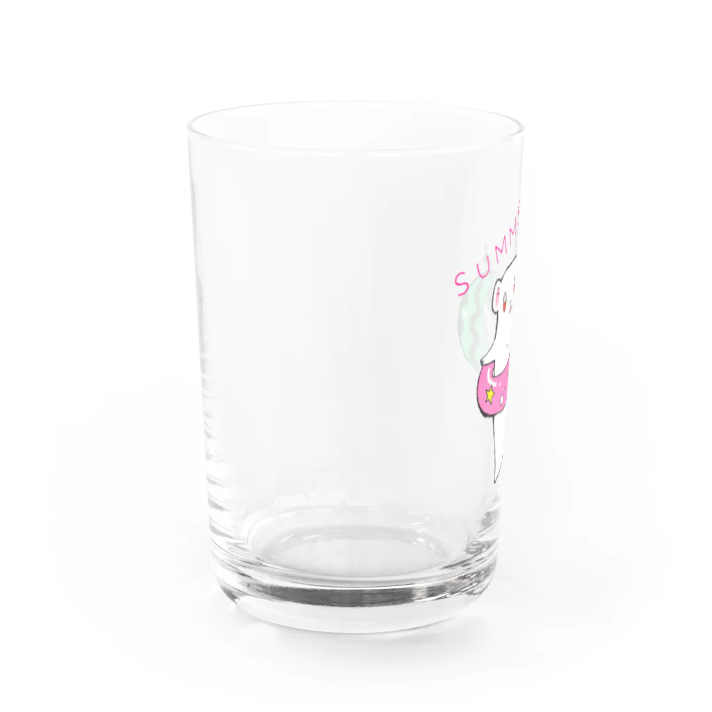 みるくま商店の夏だ！スイカだ！フェレット（アルビノ） Water Glass :left