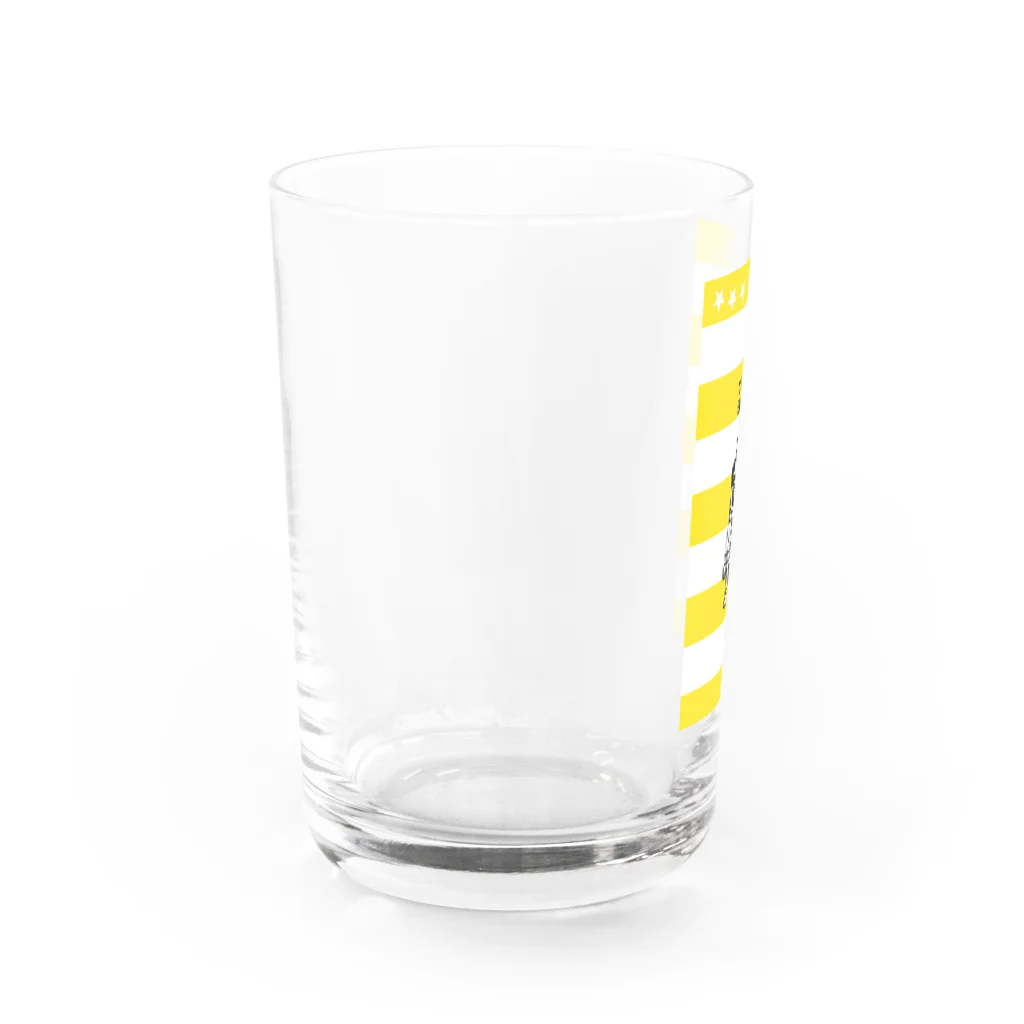 yukamaruのしまぱぐイエロー Water Glass :left