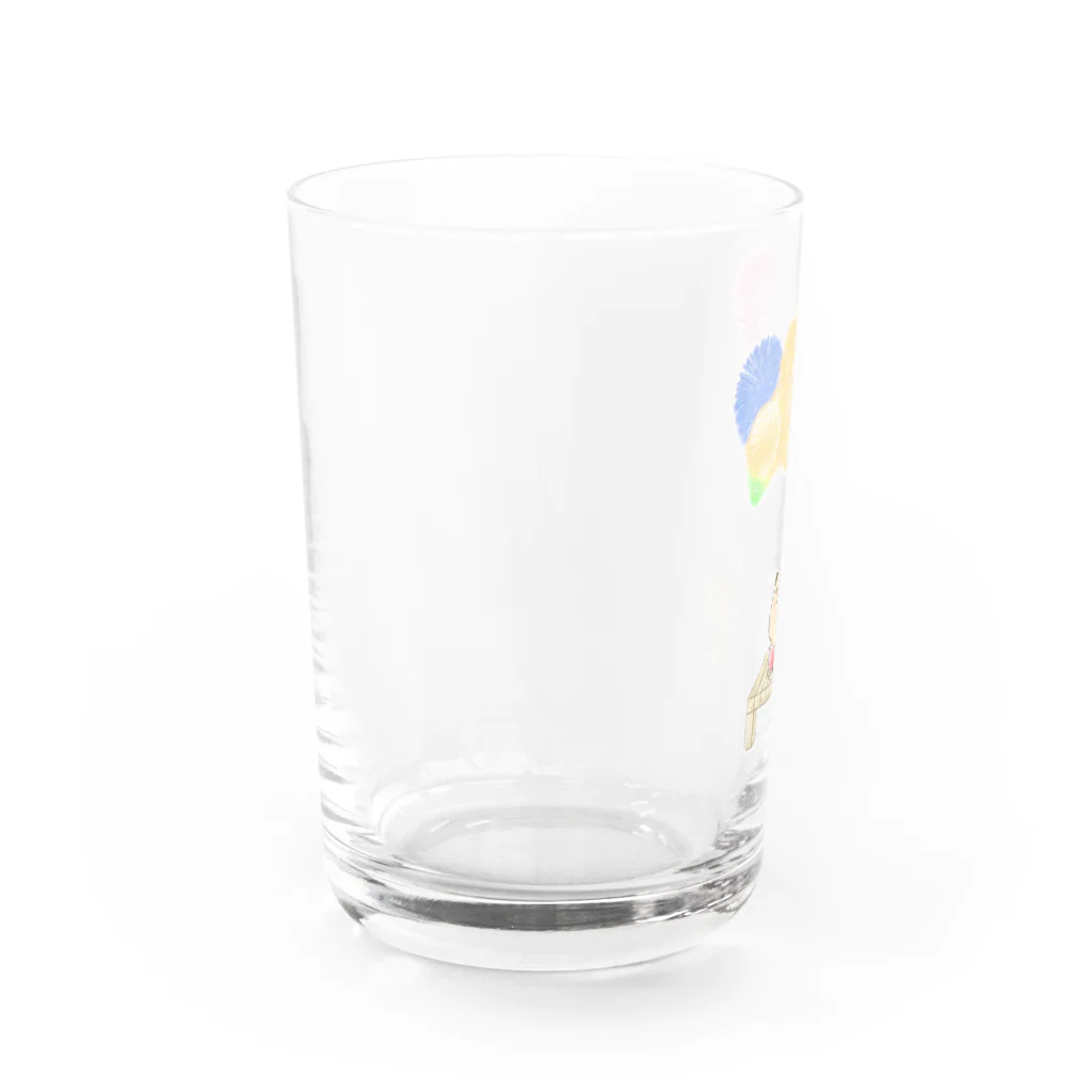 はむ汰の落書き Official Storeのゆずひこ&ぷぅ王子　花火(片面印刷) Water Glass :left