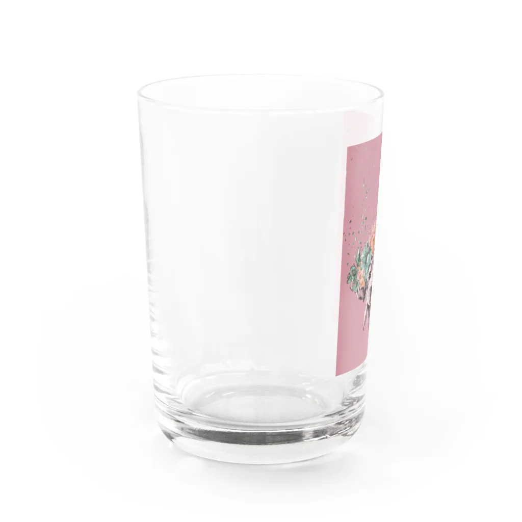 🤎C.S.K🤎のフラワーアートなトイプー🐩🌸 Water Glass :left