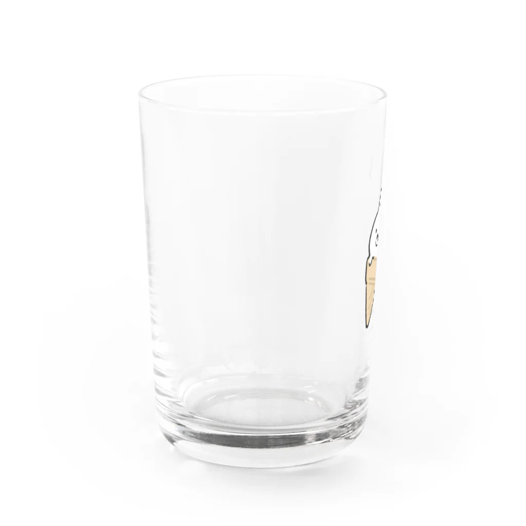 白くて簡素のソフトクリームうさちゃん グラス左面