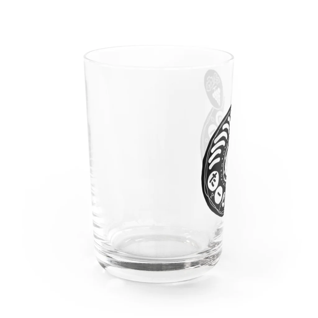森と樅のたーんとヴァン（白黒） Water Glass :left