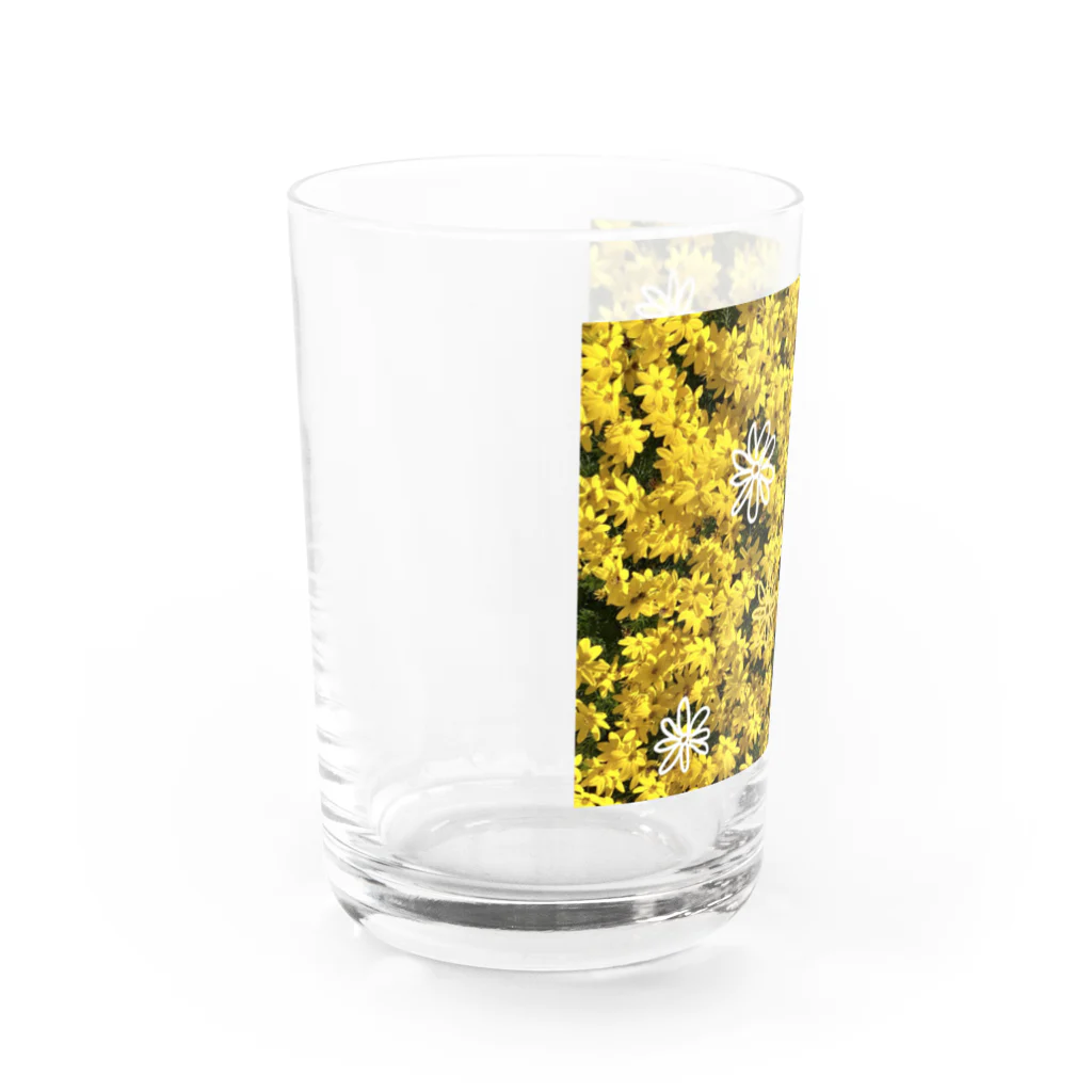 Mintyiitみんてぃっとの黄色いお花といたずら書き Water Glass :left