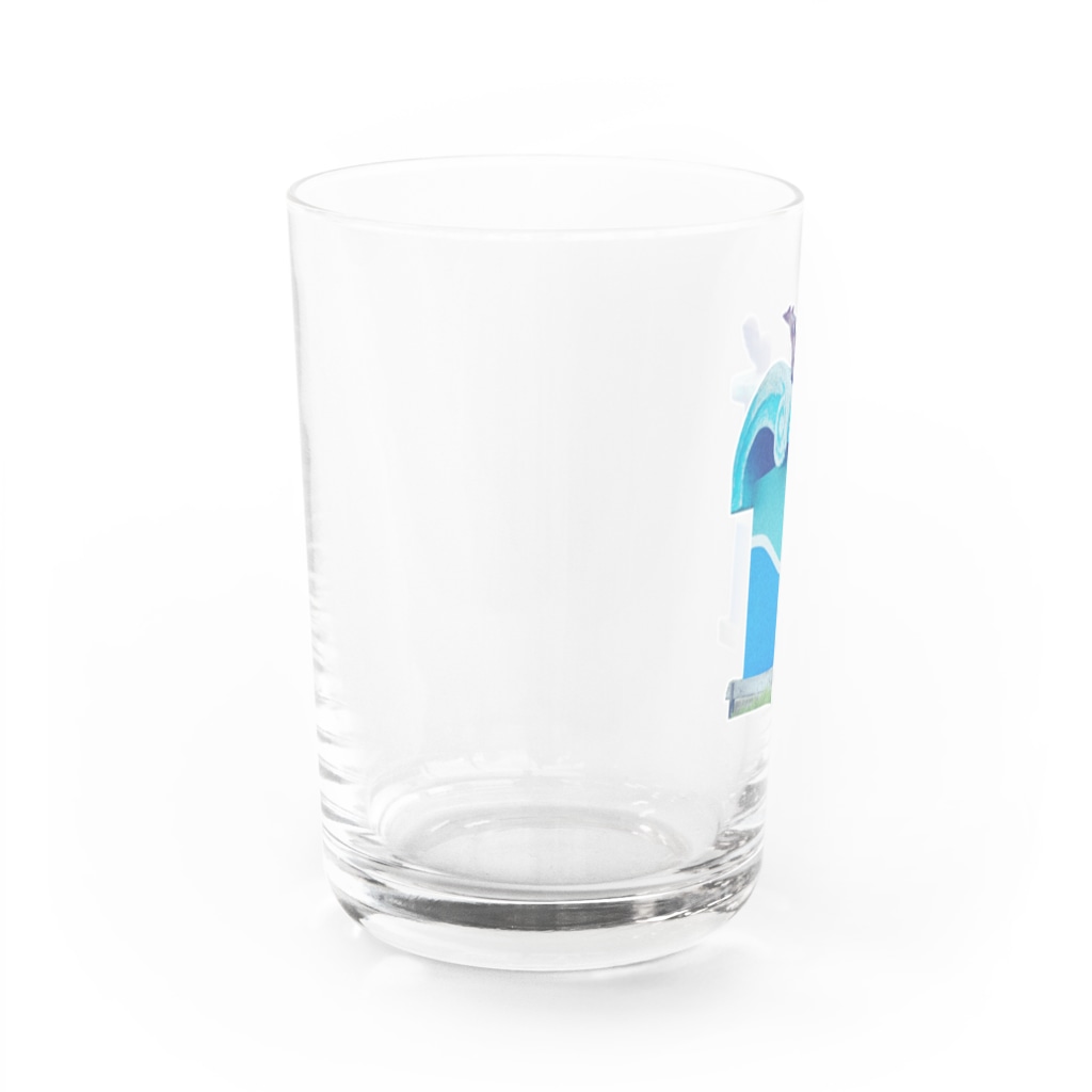 つろおがNOWの湯野浜「波乗り発祥の浜」像 Water Glass :left