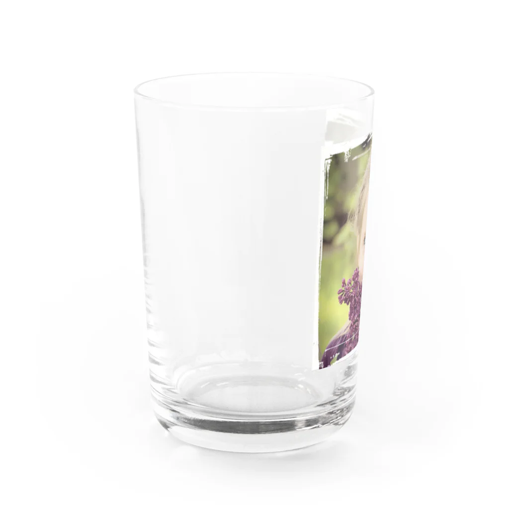 poppy22の碧目のフラワーガール Water Glass :left