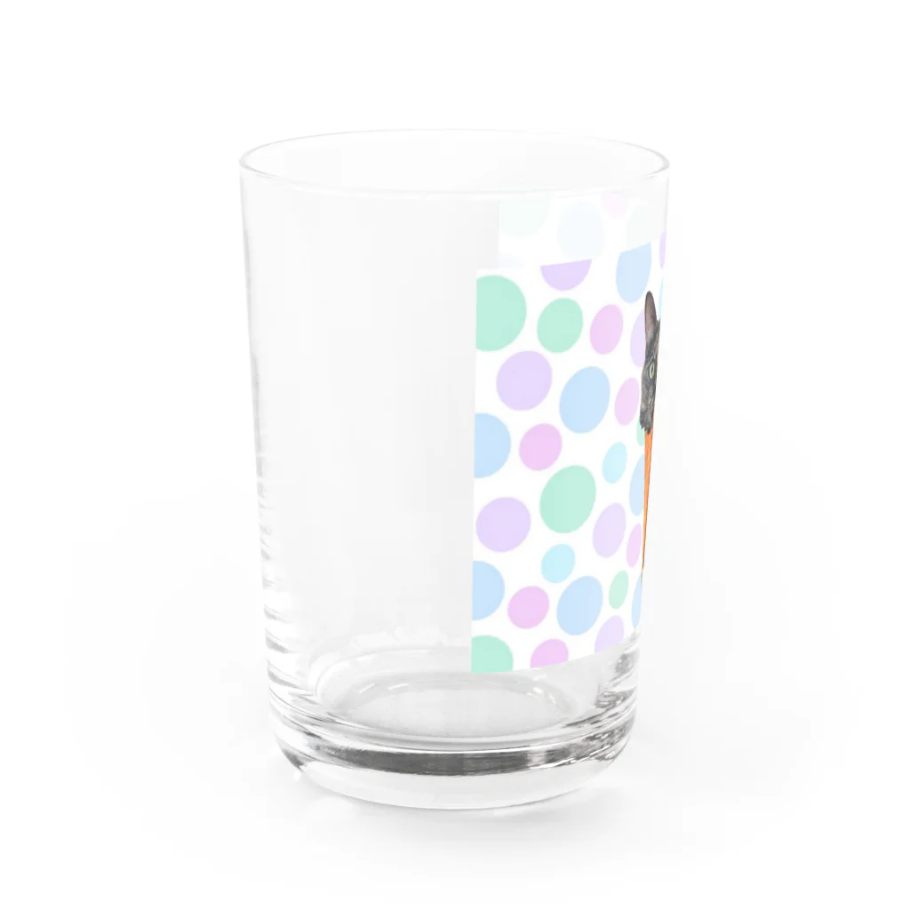 サビちゃんのサビ猫ソフトクリーム(ドット) Water Glass :left