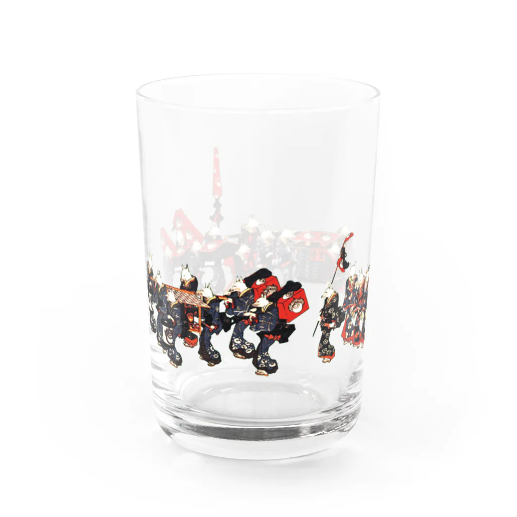 お針子ノブヲの歌川広重/狐の嫁入り Water Glass :left