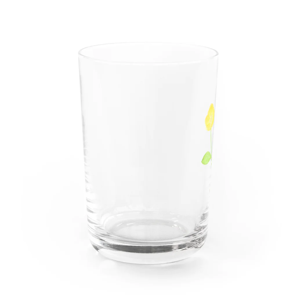 小さな星の庭のうさぎと黄色いお花 Water Glass :left