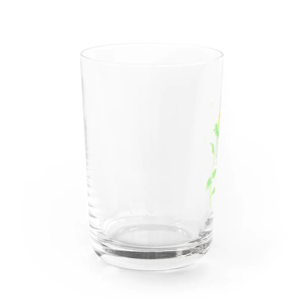 小さな星の庭のみつばちと紅花 Water Glass :left