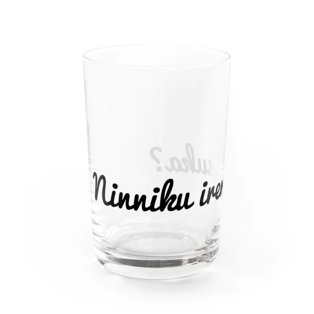 らーめんぱふぇのninniku iremasuka？ Water Glass :left